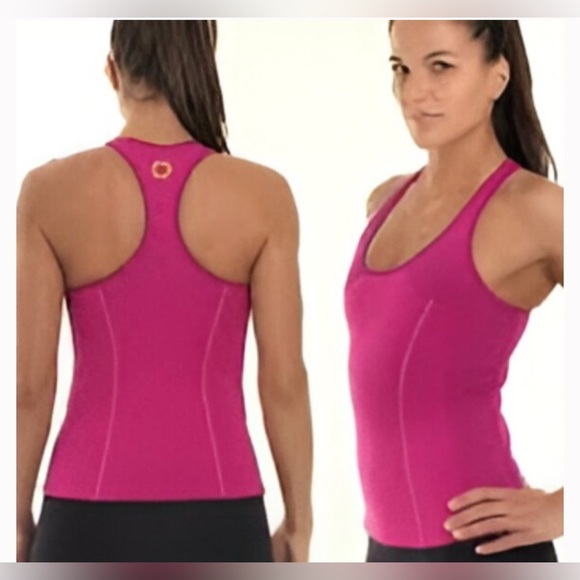 Zaggora Pink Compression Neoprene Racerback Tank Top Workout Tank Size M - Picture 1 of 6